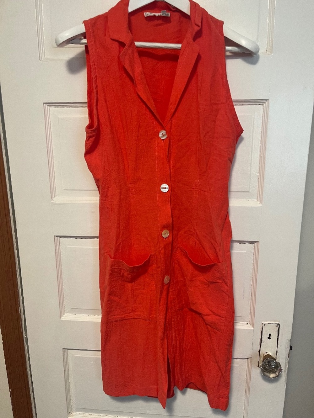 Orange Cotton Dress - Small